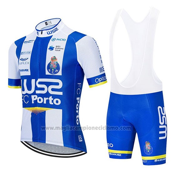 2020 Abbigliamento Ciclismo W52-FC Porto Bianco Blu Manica Corta e Salopette